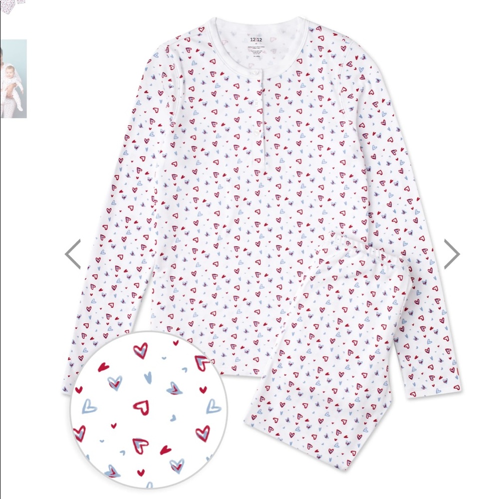 NWT 1212 vintage hearts women’s pajama set sz M